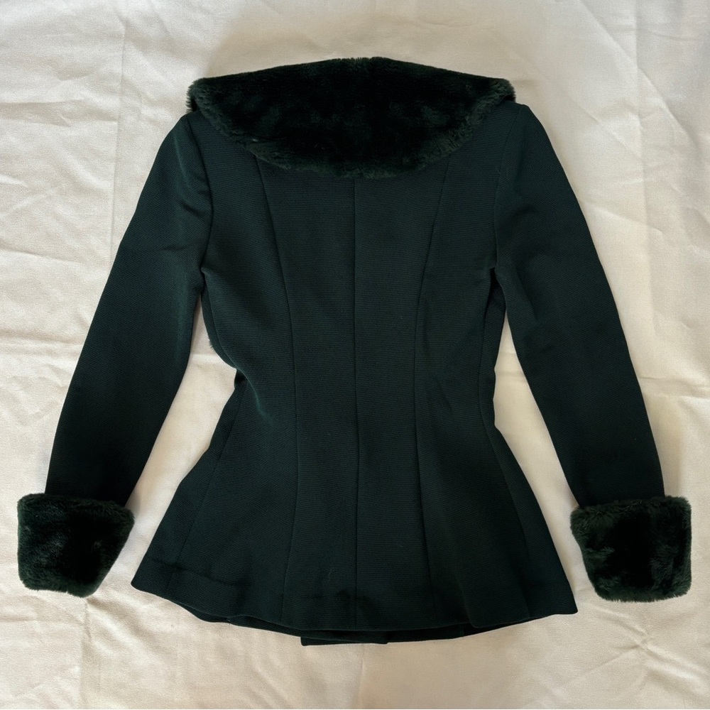 Cache vintage green faux fur skirt set - Picture 5 of 8
